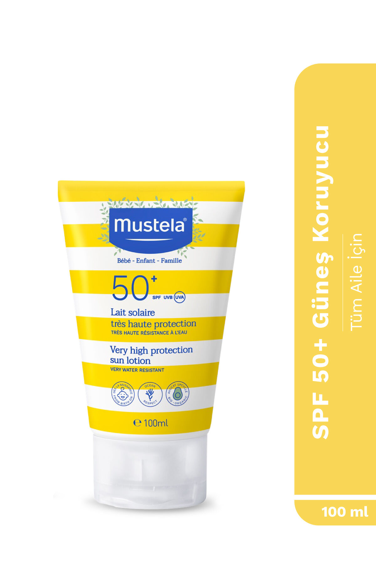 Spf 50 Yüksek Koruma Yüz Vücut Güneş Koruyucu Suya Dayanıklı Tüm Ciltler Bebek Çocuk Yetişkin 100ml