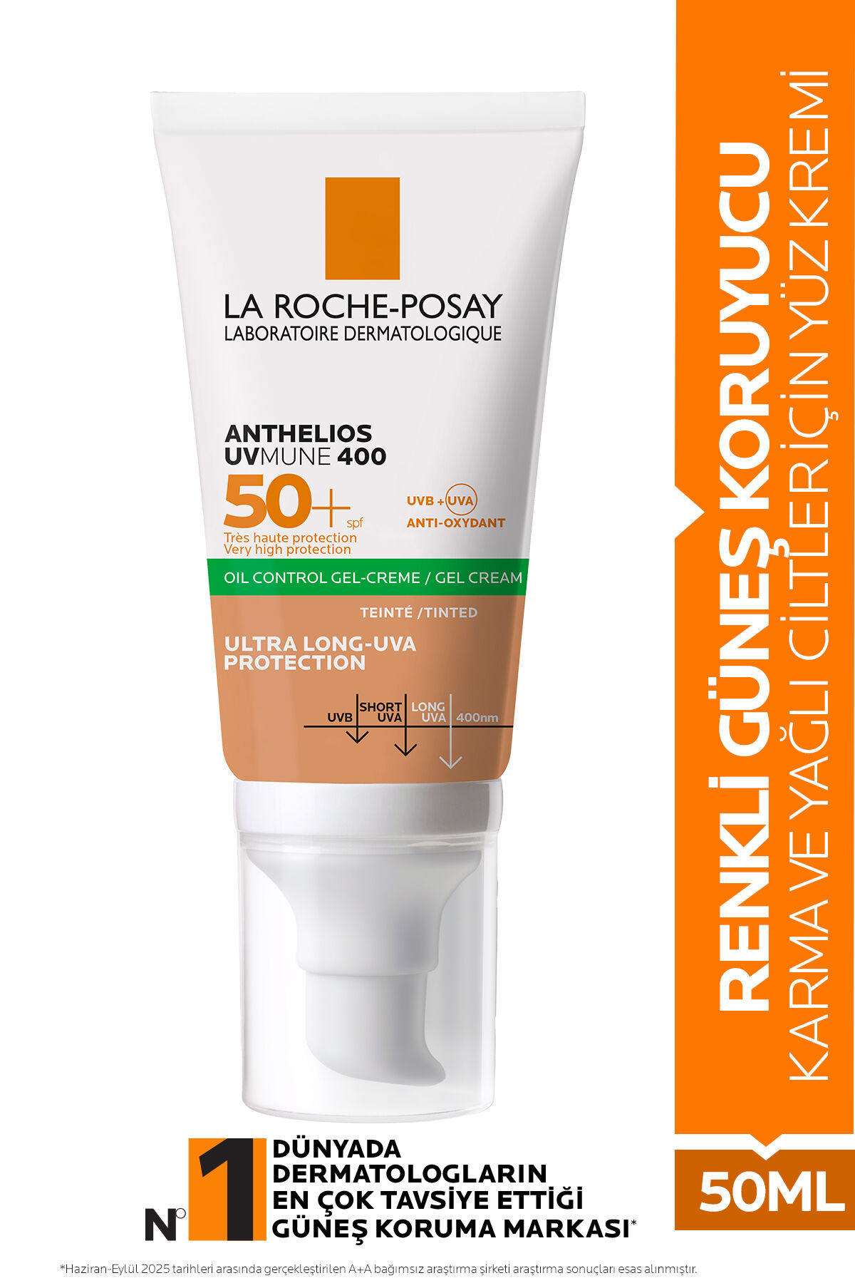 Anthelios Oil Control Gel Cream Yağlı Ciltler İçin Jel Formunda Renkli Güneş Koruyucu Yüz Kremi 50ml