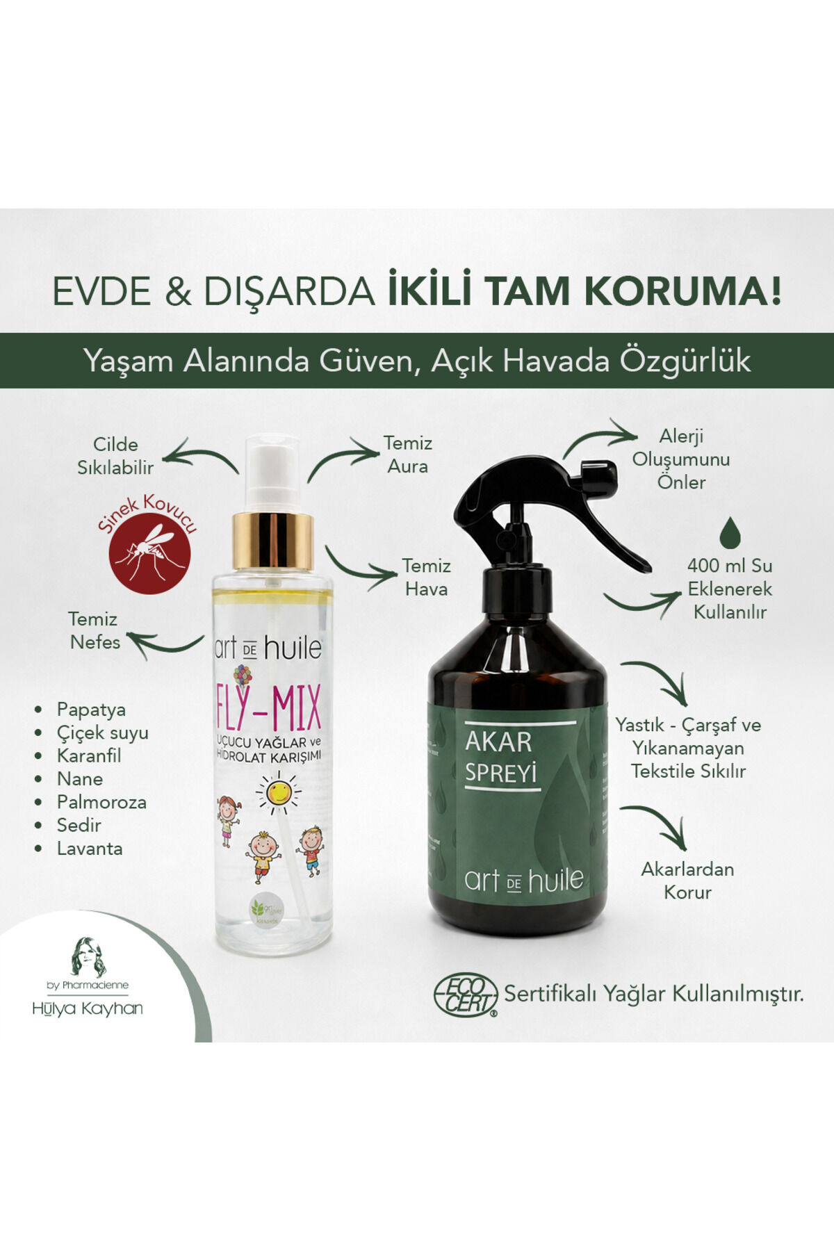 ART DE HUİLE FLYMİX 120 ML - AKAR SPREY İKİLİ SET