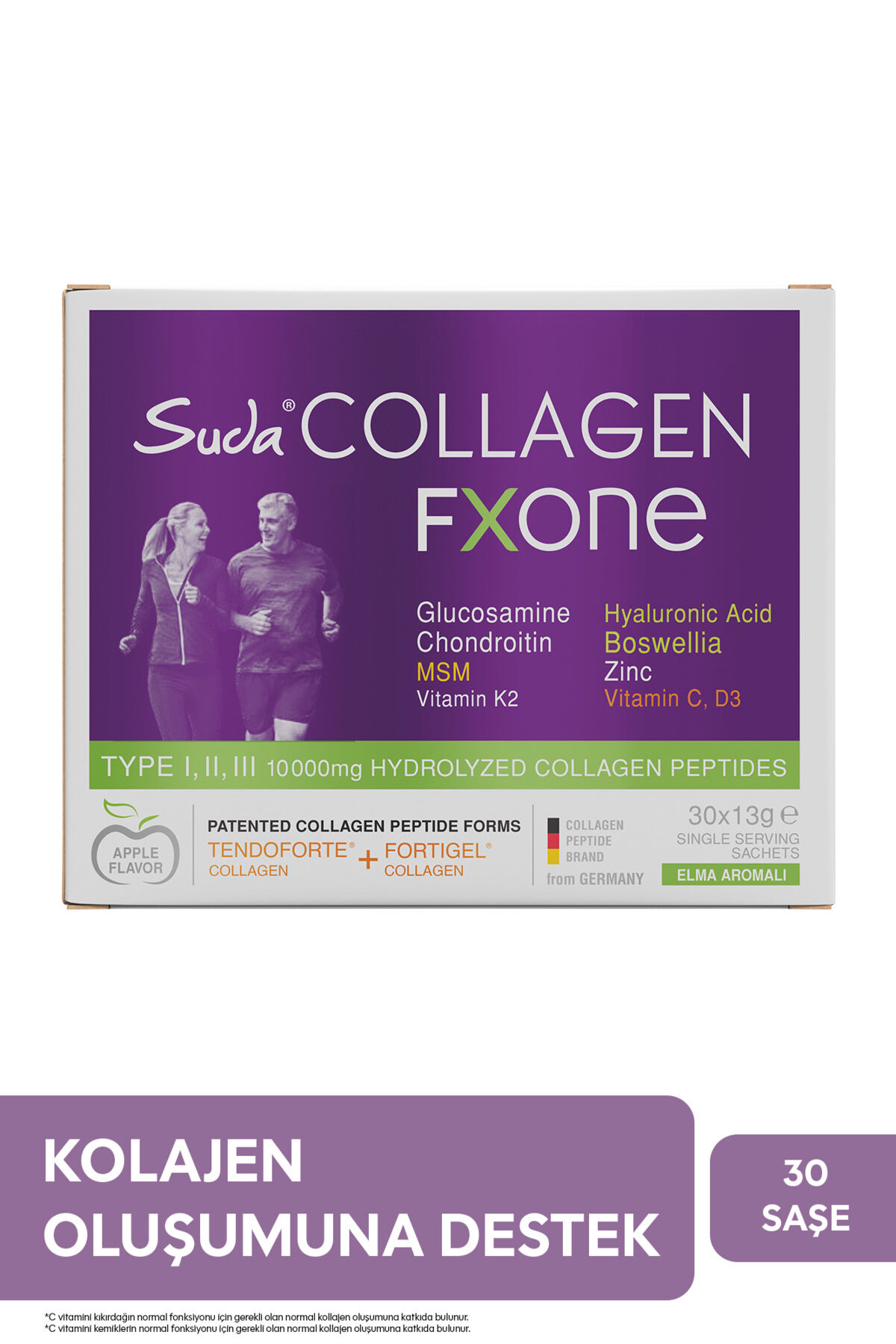FXONE Hidrolize Kolajen,Glukozamin,Vitamin C,MSM,Boswella,Eklem- Kemik Elma Aromalı 30Saşe