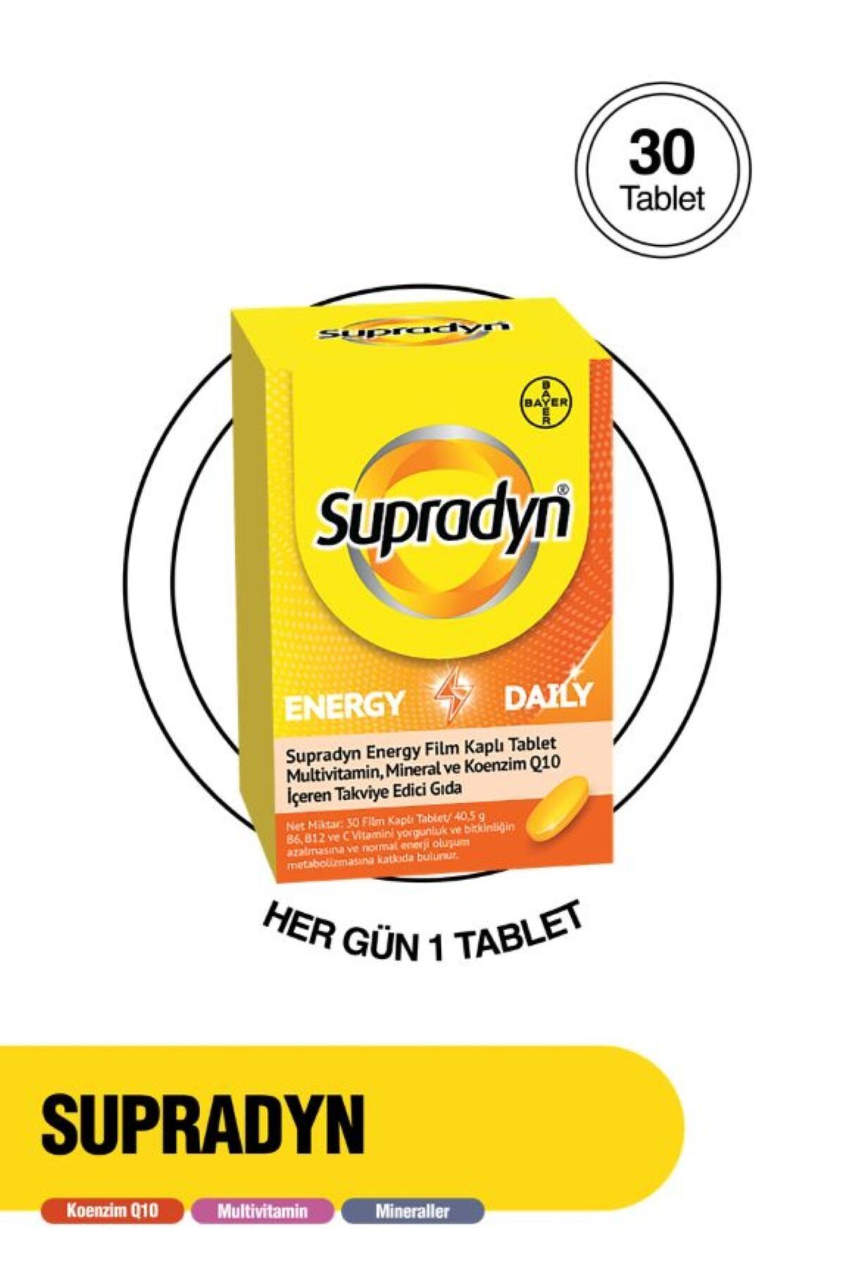 Energy Daily 30 Film Kaplı Tablet | Koenzim Q10, Multivitamin ve Mineral