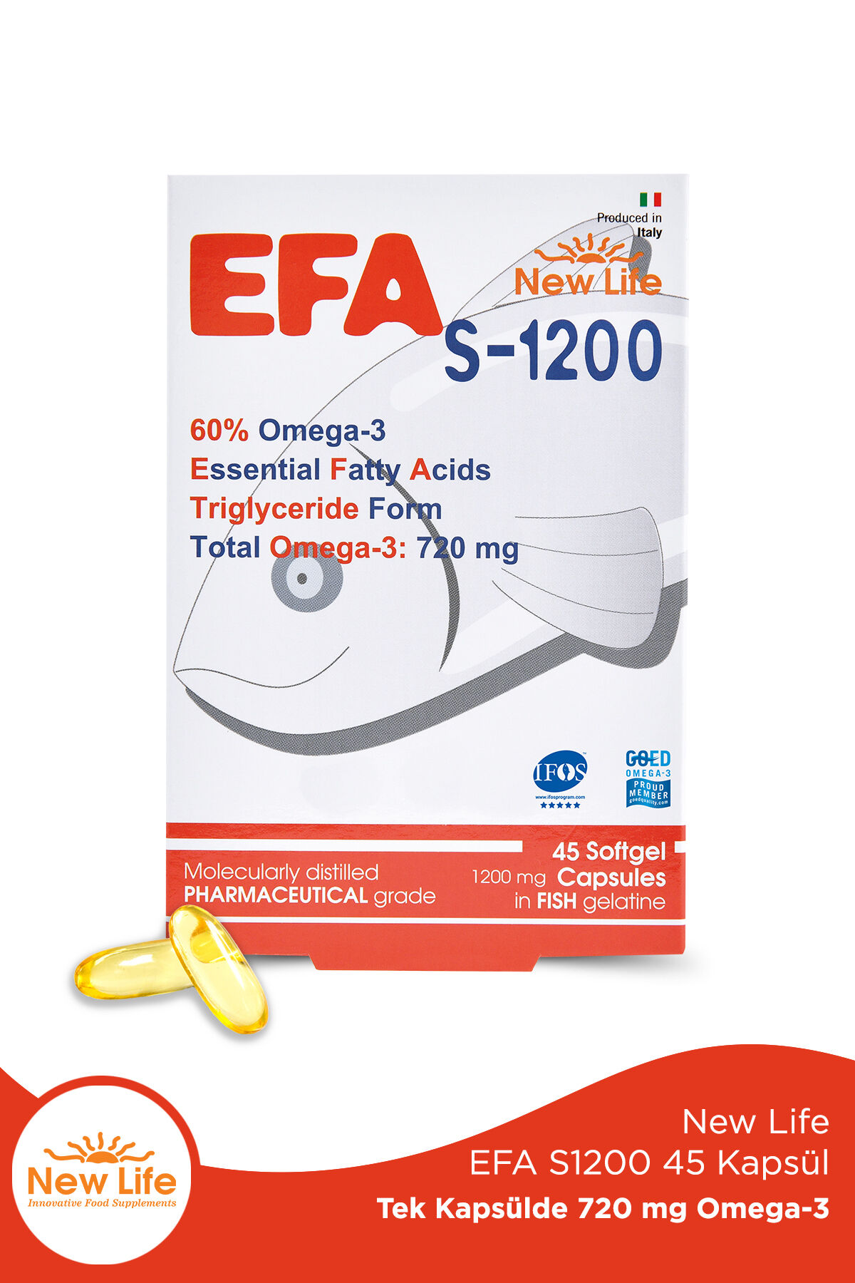 NEWLIFE EFA S KAPSUL 1200 MG 45 KAPSULLUK AMBALAJ