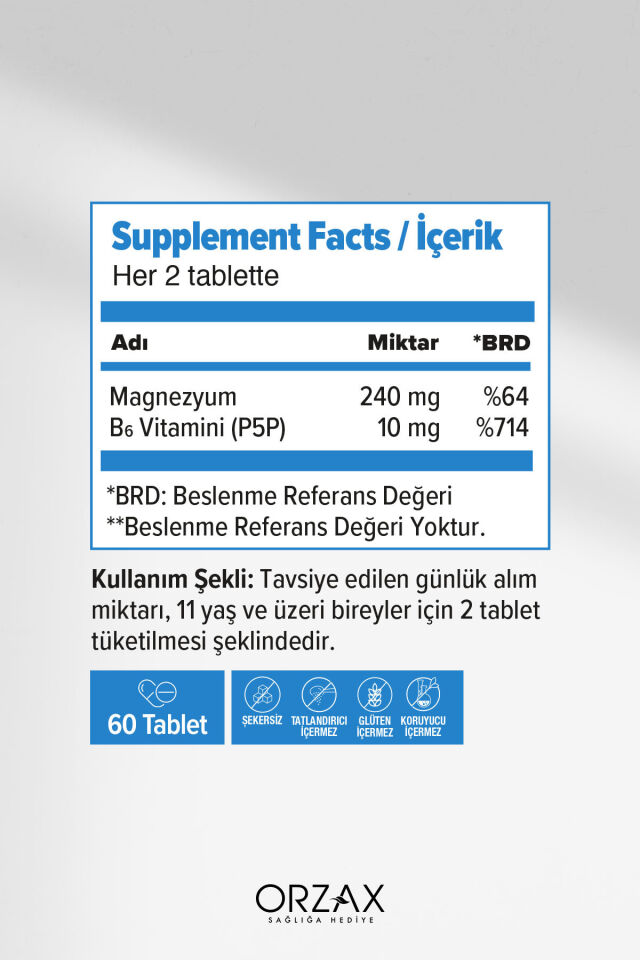 OCEAN EXTRAMAG MAGNEZYUM TAURAT   P5P 60 TABLET