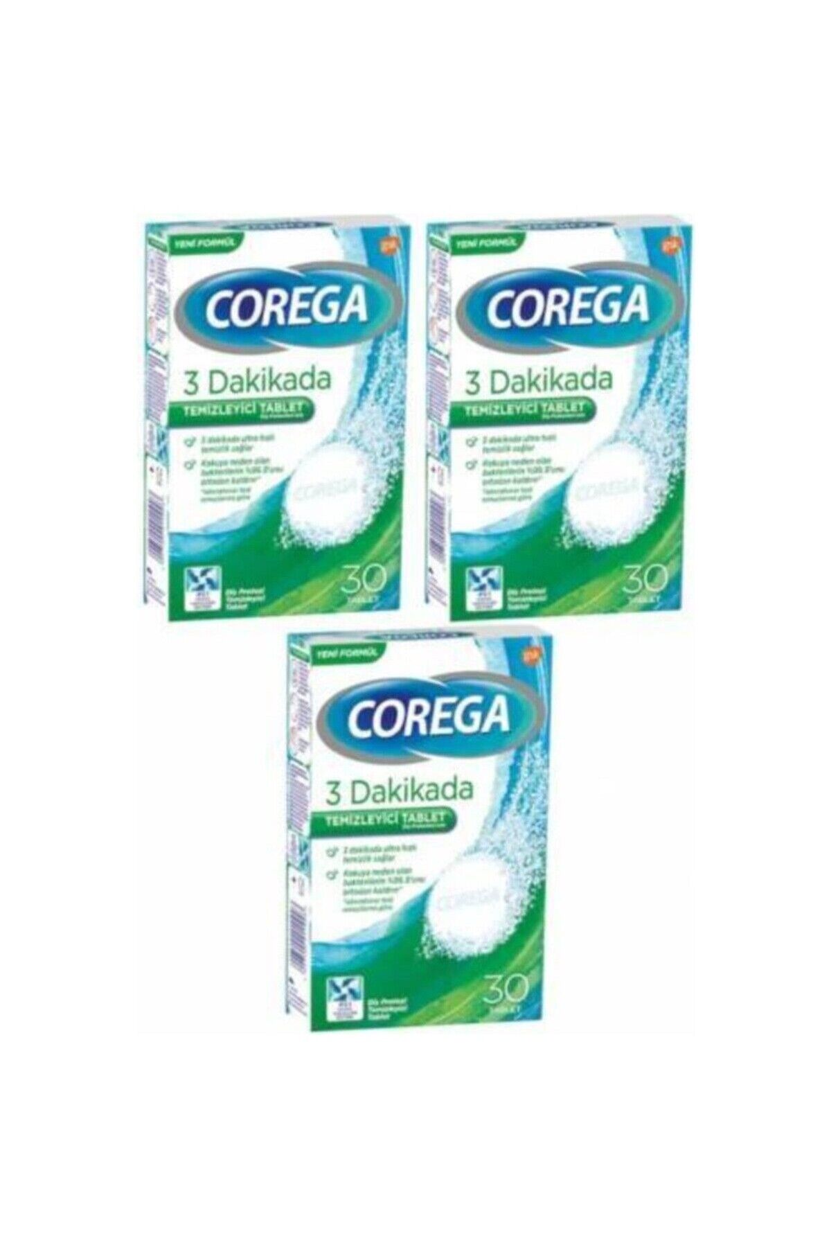 Corega 3 Dakikada Temizleyici 30 Tablet 3 ADET