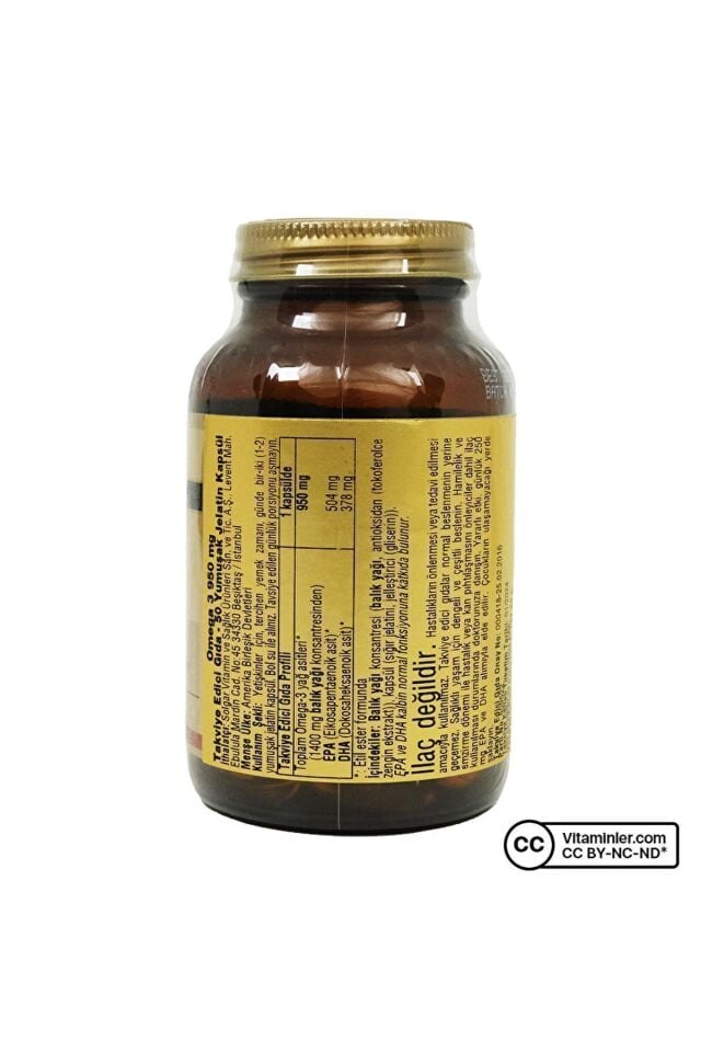 OMEGA3 950 KAPSUL 950 MG 50 KAPSULLUK AMBALAJ