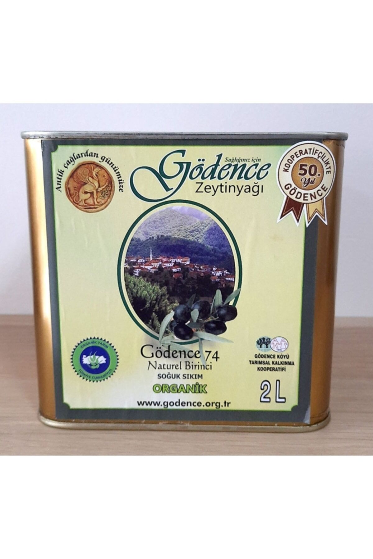 Gödence 74 Organik Zeytinyağı Naturel Birinci Soğuk Sıkım 2 Lt