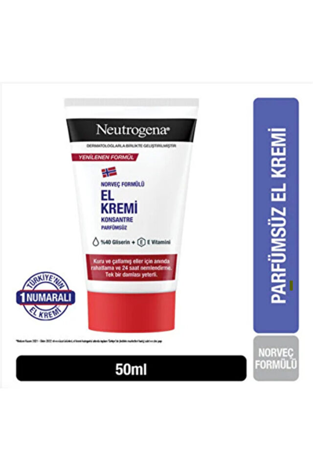 NEUTROGENA KONSANTRE FORMÜL PARFÜMSÜZ EL KREMİ 50