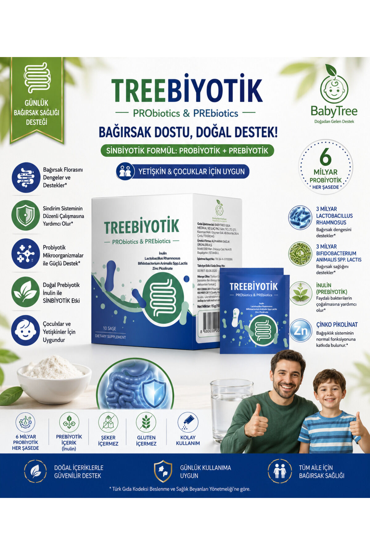 TreeBiyotik Pre-Probiyotik - Çinko Pikolinat 10 Saşe