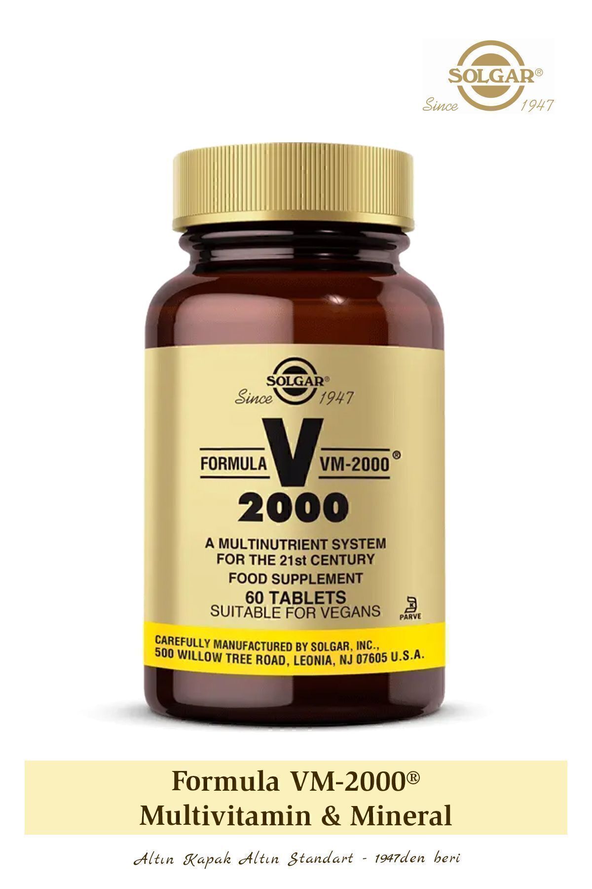 SOLGAR VM 2000 MULTIVITAMIN MINERAL TABLET 60 TABLETLIK AMBALAJ