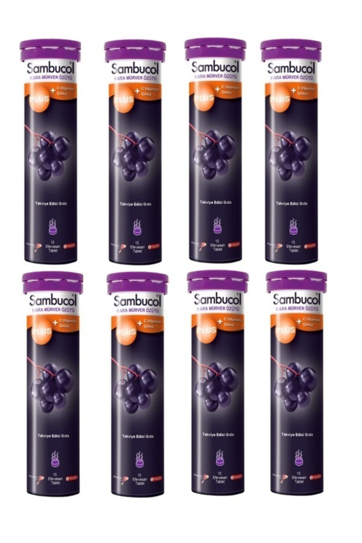 Sambucol Plus Kara Mürver + C Vitamini Çinko 15 Tablet X8 Adet