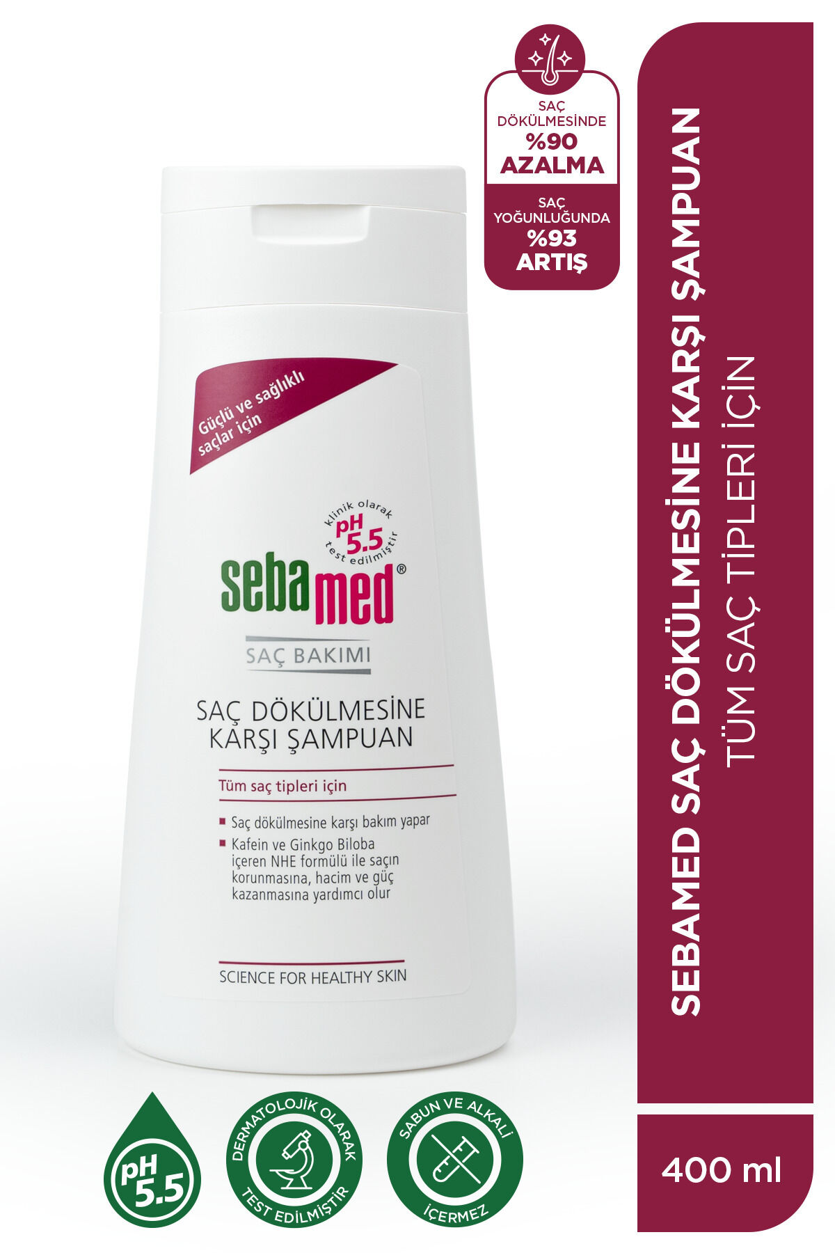 Güçlendirici Kafein ve Ginkgo Biloba İçerikli Onarıcı Şampuan 400 ml pH 5.5
