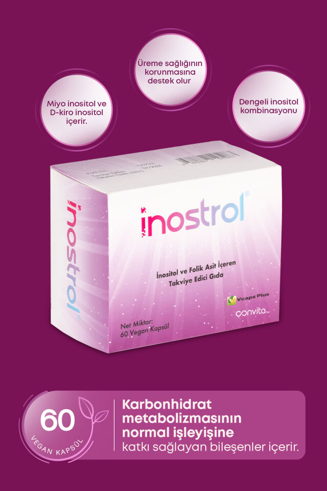 Miyo Inositol, Kiro Inositol(40:1) Folik Asit D Vitamini Içeren 60 Kapsül Pcos;insülin Direnci