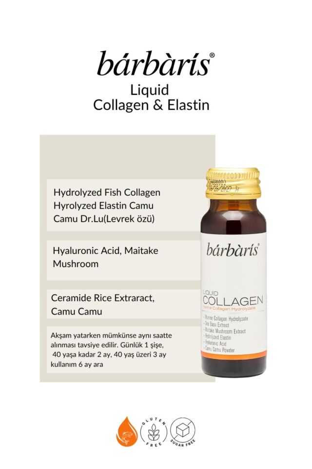 Liquid Collagen (Balık Kolajeni Tip1-3) - 6'lı Paket (50ml x 60 adet) - Kolajen Hidrolizat, Balık Ekstraktı, Hyalüronik Asit ve Hidrolize Elastin İçeren Takviye Edici Gıda