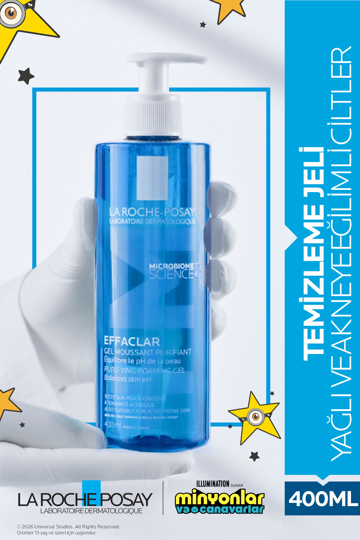 Yağlı ve Akneye Eğilim Gösteren Cilt Tipleri İçin Effaclar Yüz Temizleyici ve Arındırıcı Jel 400 ml