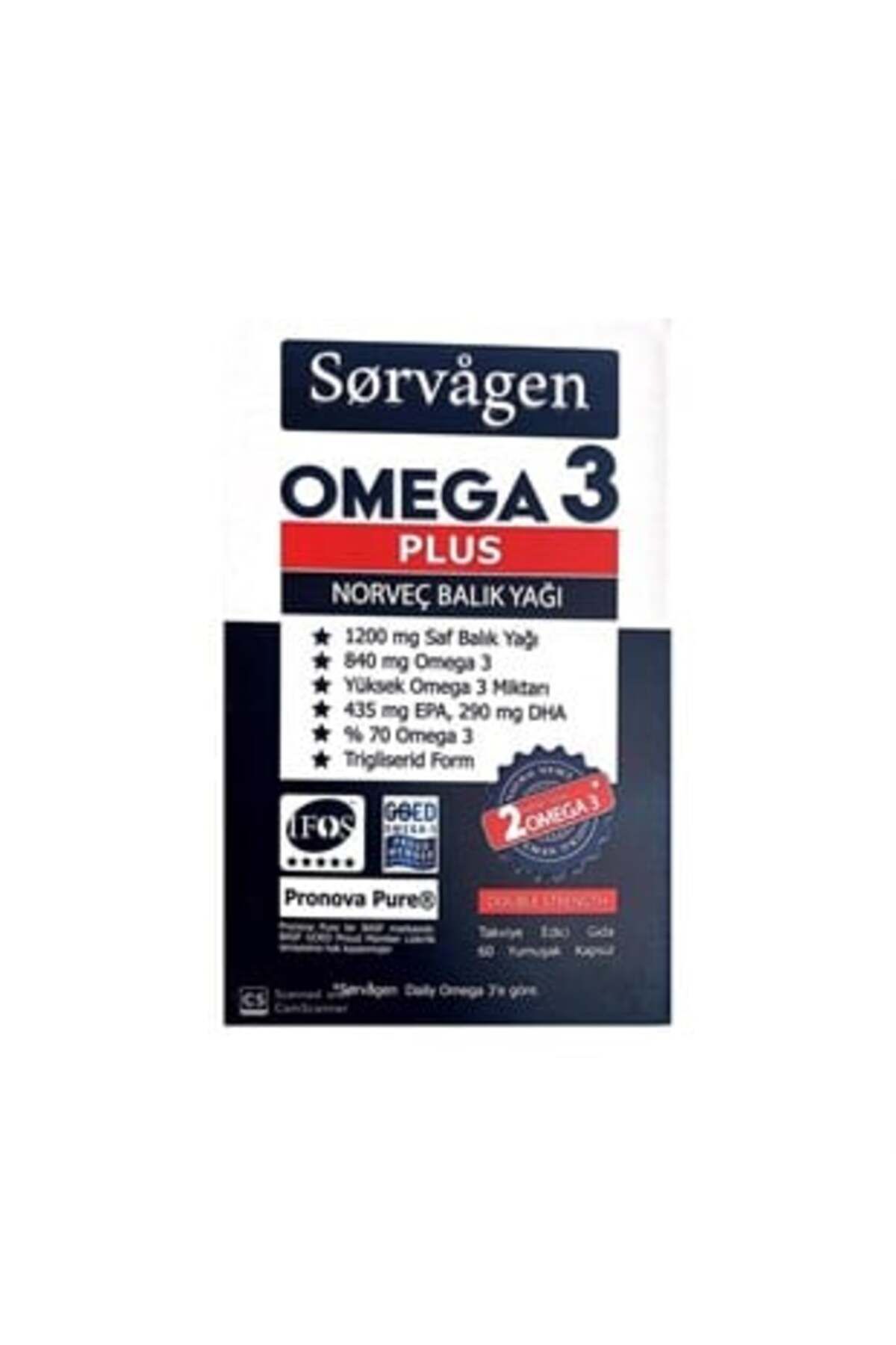 SORVAGEN OMEGA 3 PLUS NORVEÇ BALIK YAĞI 60 KAPSÜL