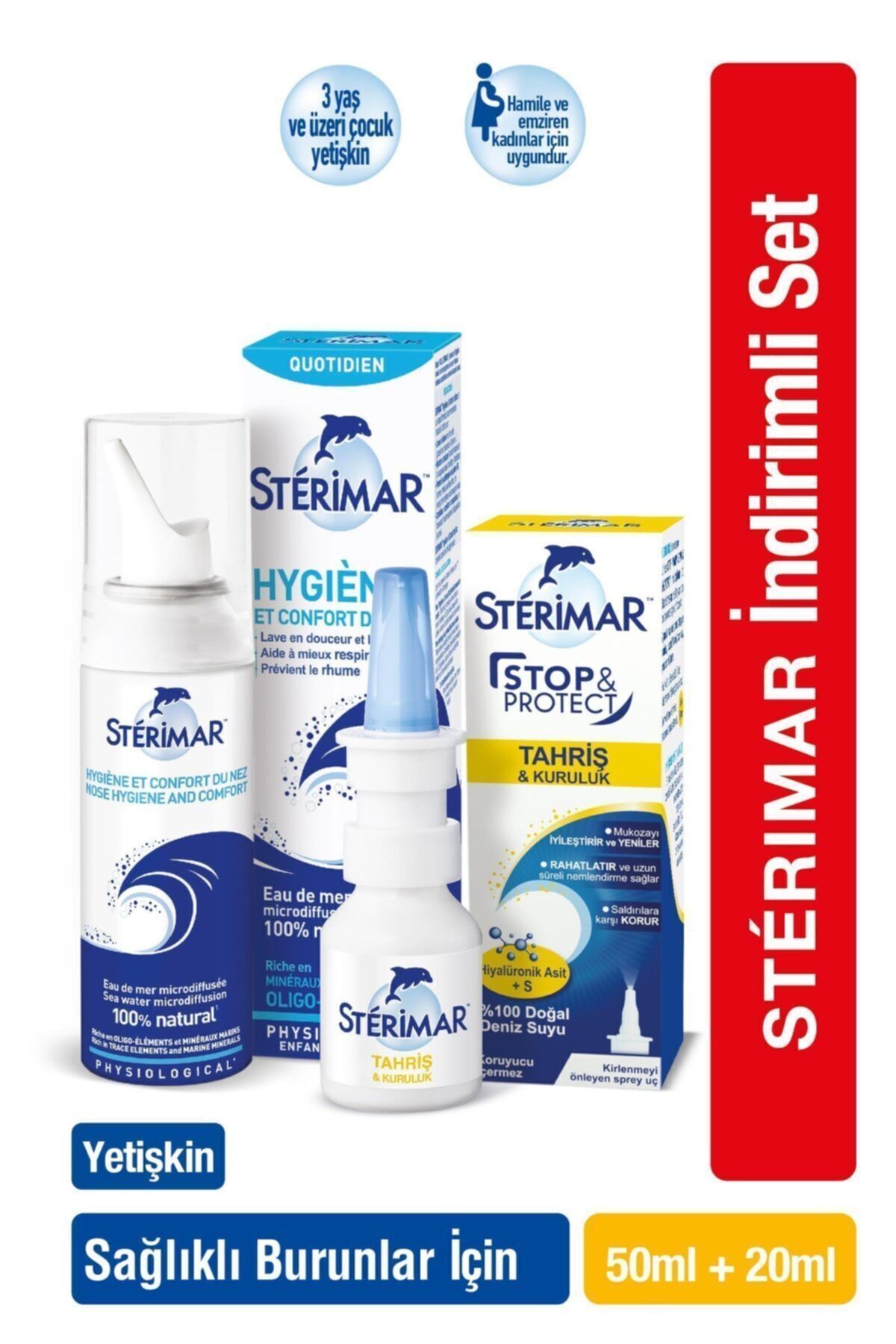 Isotonic Yetişkin Burun Spreyi 50ml+ Stop&protect Tahriş Ve Kuruluk Burun Spreyi 20ml