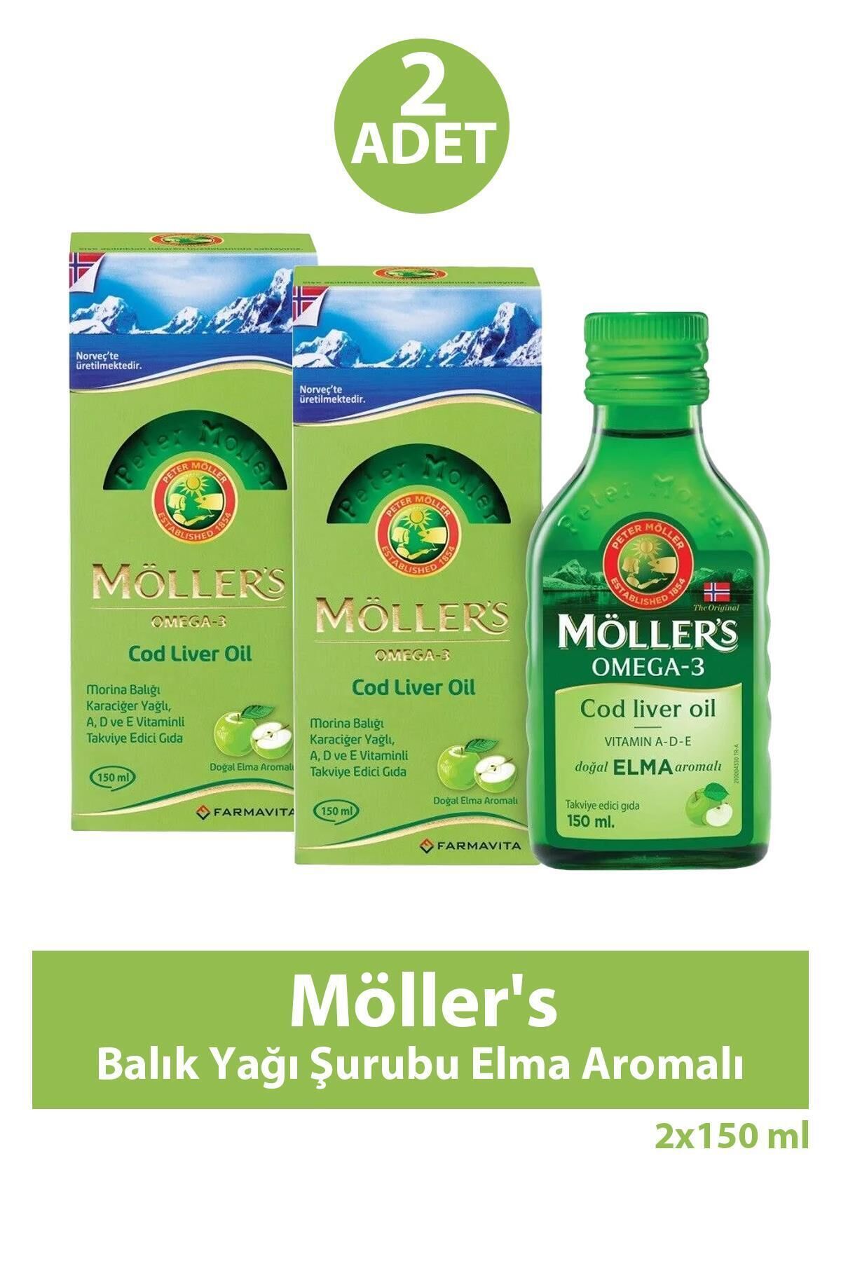 MÖLLER'S BALIK YAĞI ŞURUBU ELMA AROMALI 150 ML 2 ADET