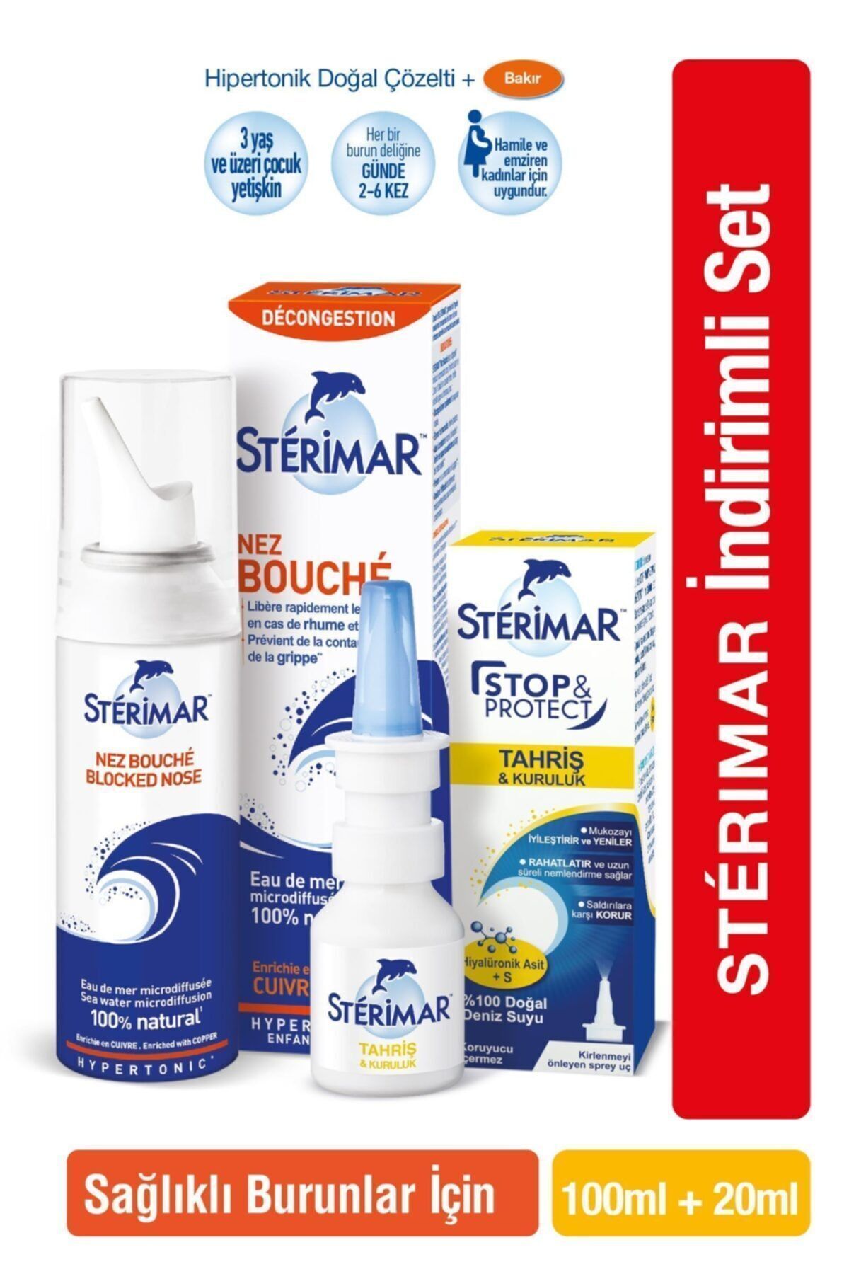 Hipertonik Burun Spreyi 100ml+ Stop&protect Tahriş Ve Kuruluk Burun Spreyi 20ml