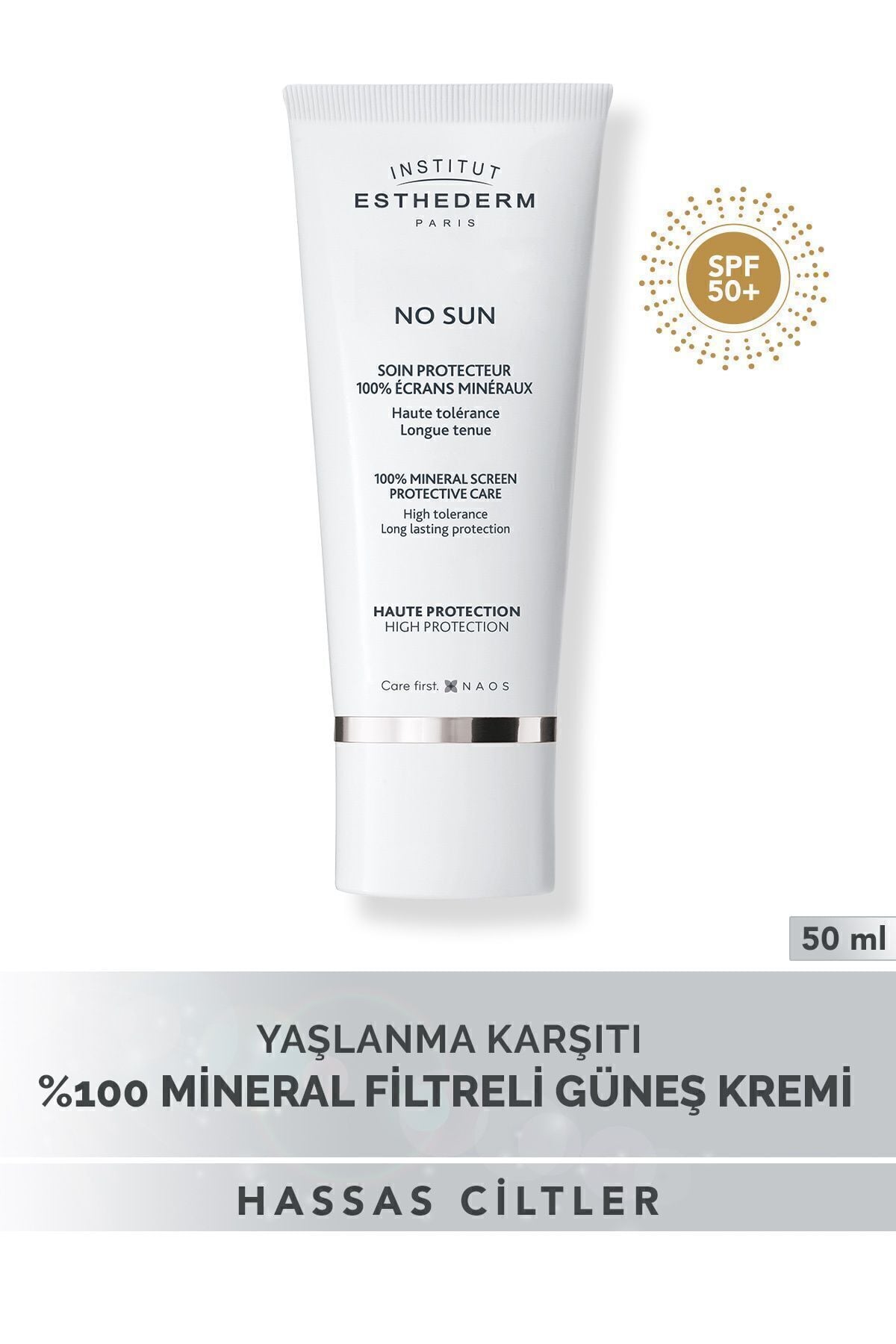 No Sun Tüm Cilt Tiplerine Uygun Foto Yaşlanma Karşıtı SPF50+ %100 Mineral Filtrel