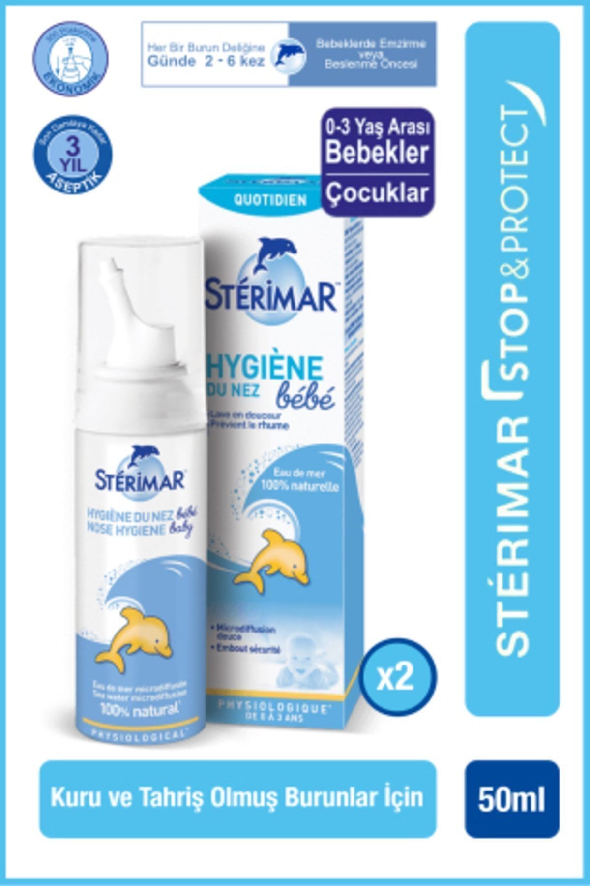 BABY DENIZ SUYU BURUN SPREYI 50 ML X2 ADET