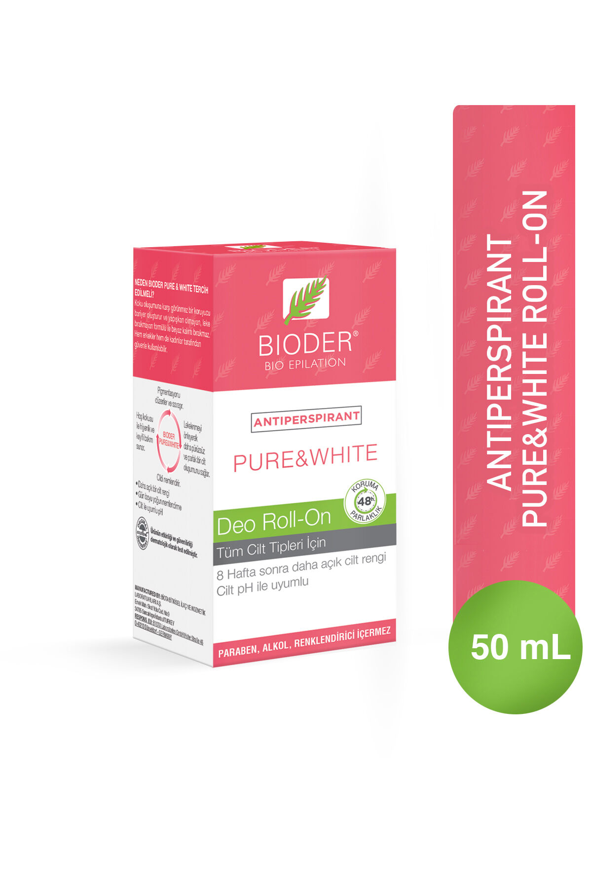 Pure & White Roll - On 50 ml Antiperspirant Terleme Önleyici - Kol Altı Beyazlatıcı Mucizevi Etki