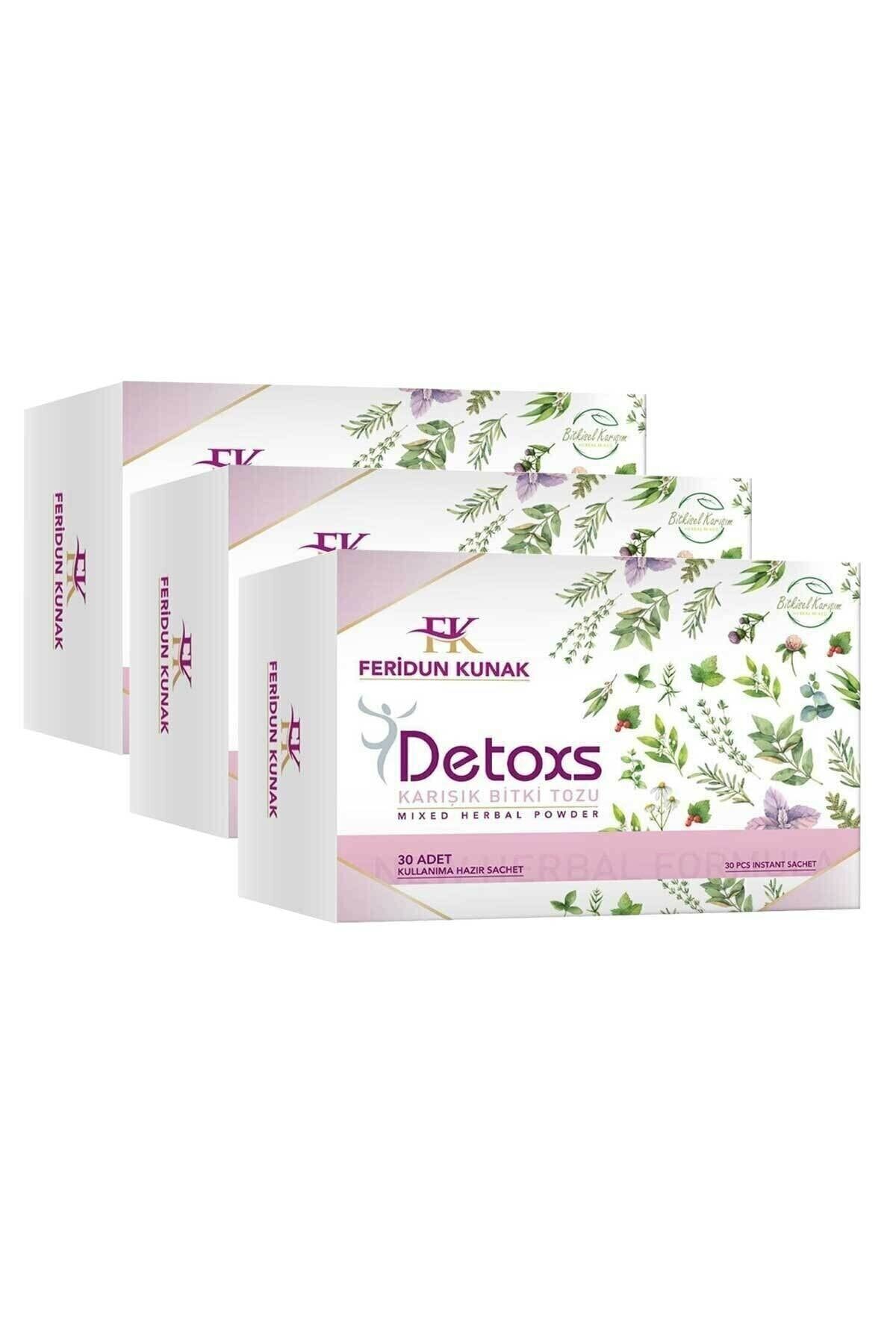 Feridun Kunak Detoxs Karışık Bitki Tozu Feriduk Kunak Detoxs Çayı 3 Kutu 90 Günlük Kullanım 450g