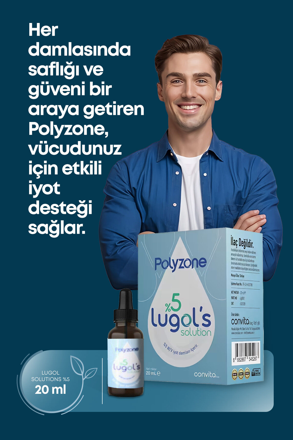 Lugol's Solutions lugol iyot damla kafes ateş %5 20 m