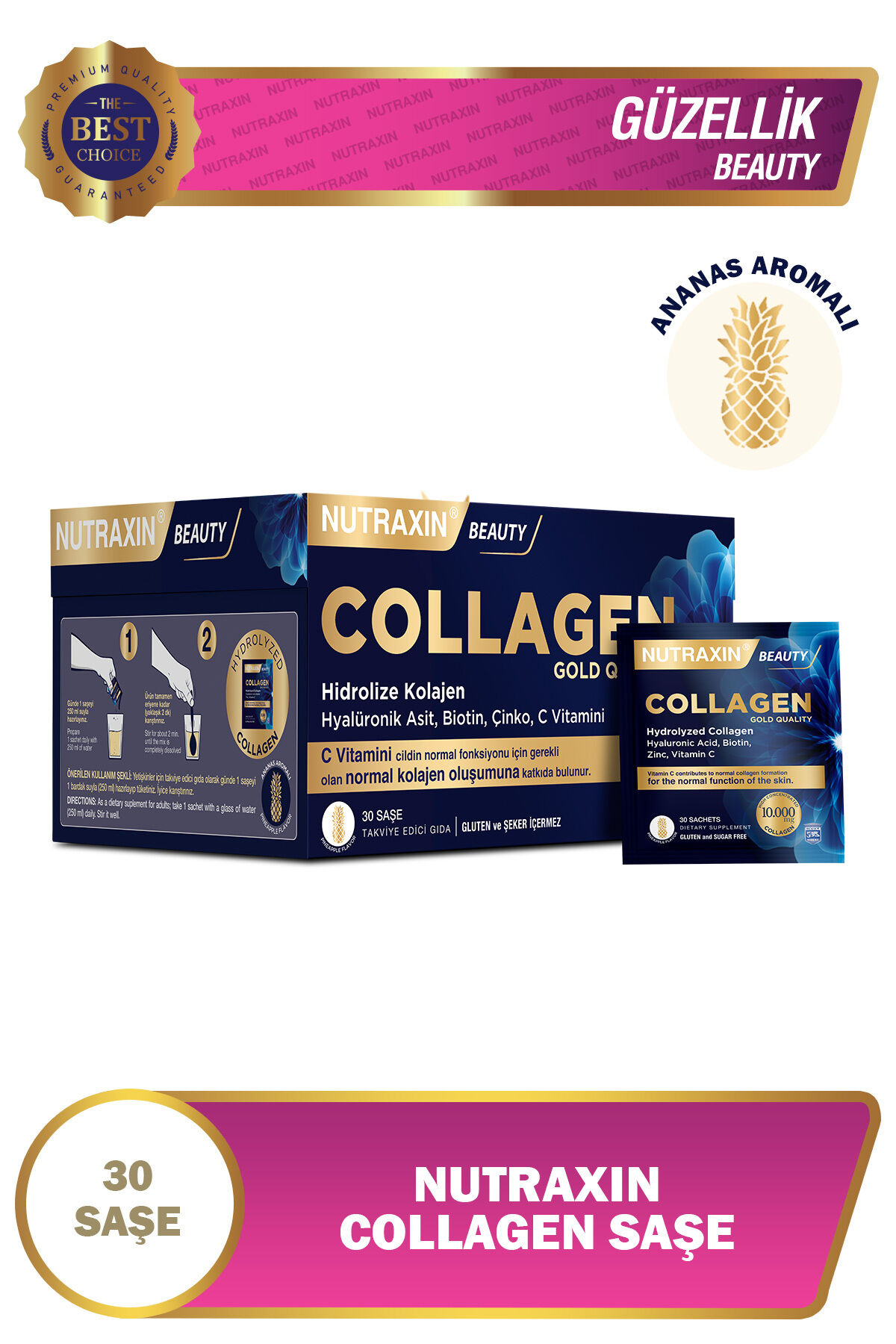 NUTRAXIN GOLD COLLAGEN SASE 30 SASELIK AMBALAJ