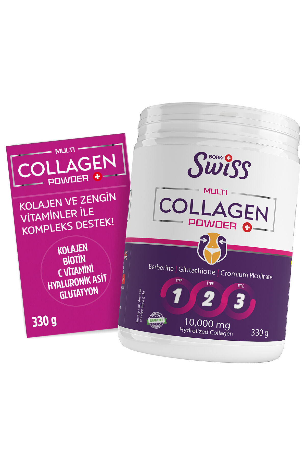 Multi Collagen 330 g Tip 1-2-3 Kolajen Hyaluronik Asit Vitaminli Toz Gıda Takviyesi