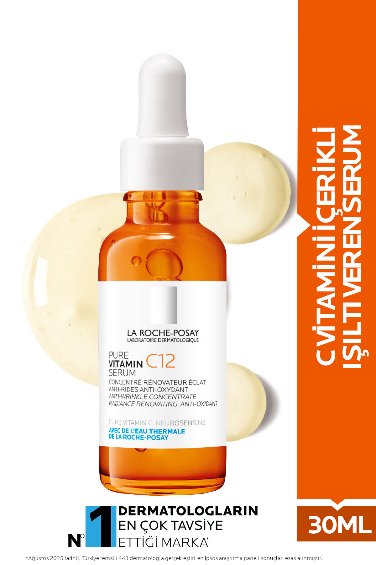 Saf C12 Vitamini Hassas Cilt Tipleri İçin C Vitamini İçerikli Işıltı Veren Antioksidan Serum 30 ml