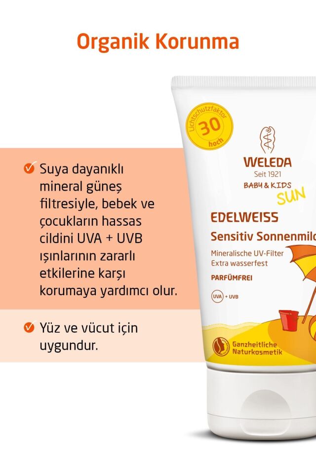 Bebek Ve Çocuklar Için Yüksek Koruma Faktörlü Mineral Filtreli Güneş Losyonu Spf 30 150ml