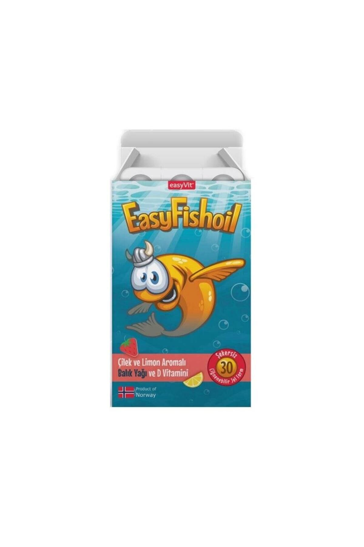 Easy Fish Oil Çilek ve Limon Aromalı Balık Yağı ve D Vitamini 30 Çiğnenebilir Jel