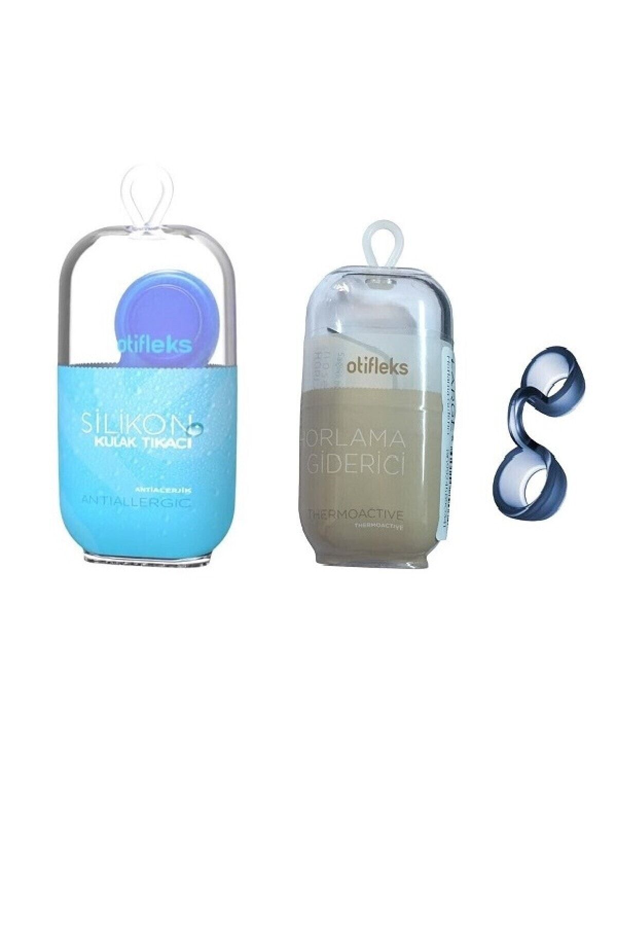 Anti- Alerjik Silikon Kulak Tıkacı 4'lü + Horlama Giderici (small)
