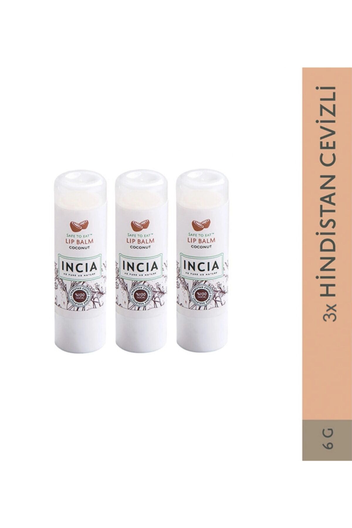 Incıa Hindistan Cevizli Dudak Besleyici 6 Gr X 3