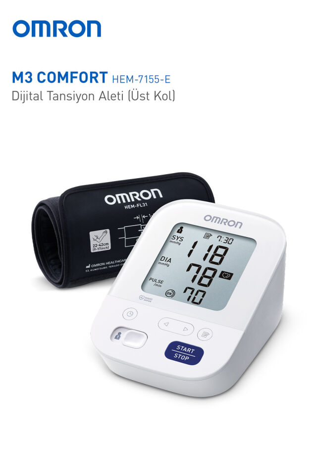 M3 Comfort Kolay Kullanım Üst Koldan Ölçer Pilli Tansiyon Aleti