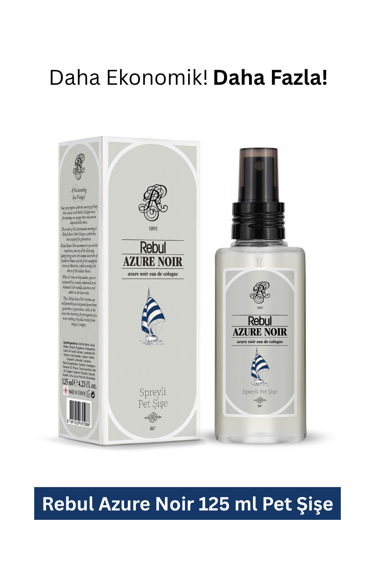 Azure Kolonya 125 ml Spreyli Pet Şişe