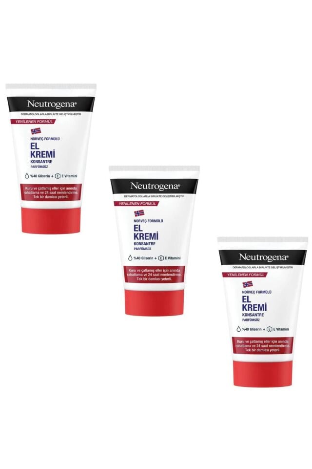 NEUTROGENA PARFÜMSÜZ EL KREMİ 50 ML 3 ADET