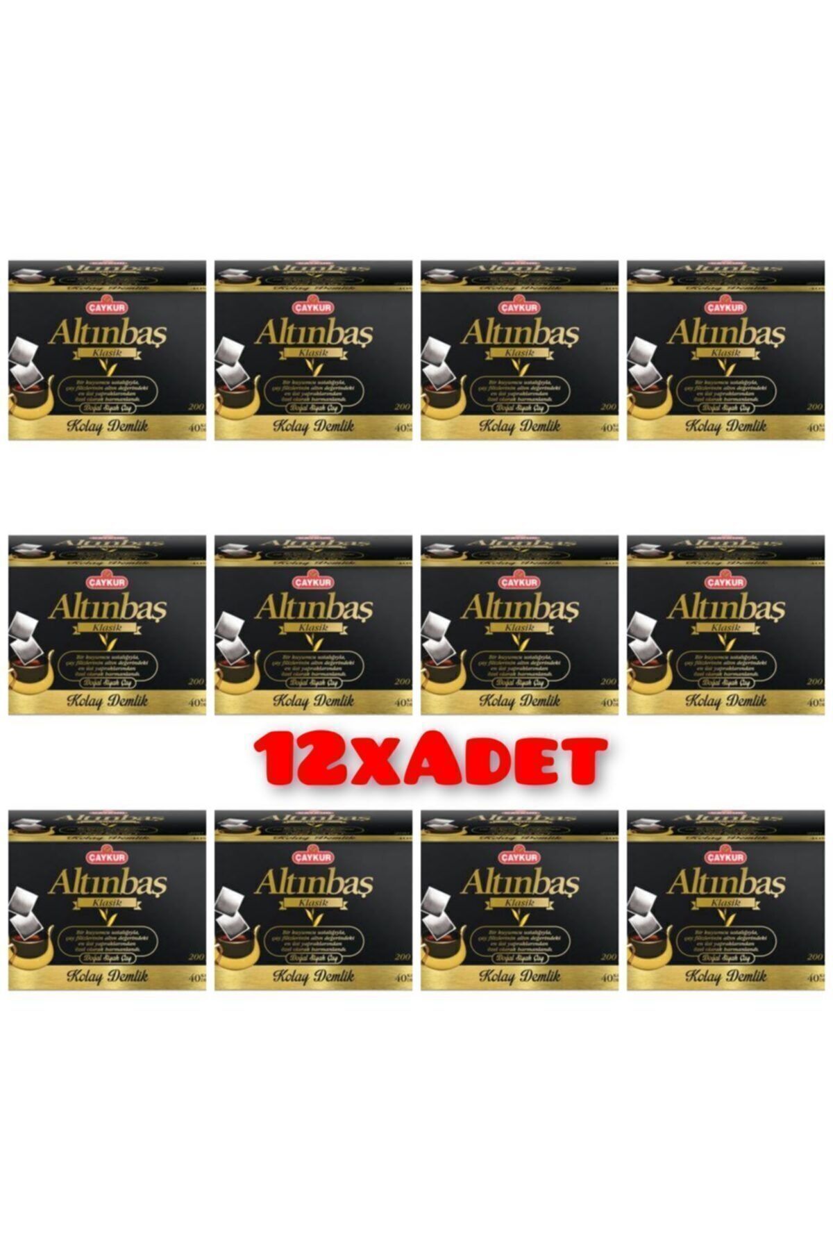 ÇAYKUR ALTINBAŞ DEMLİK POŞET ÇAY SADE 40*5GR 200GR 12 PAKET