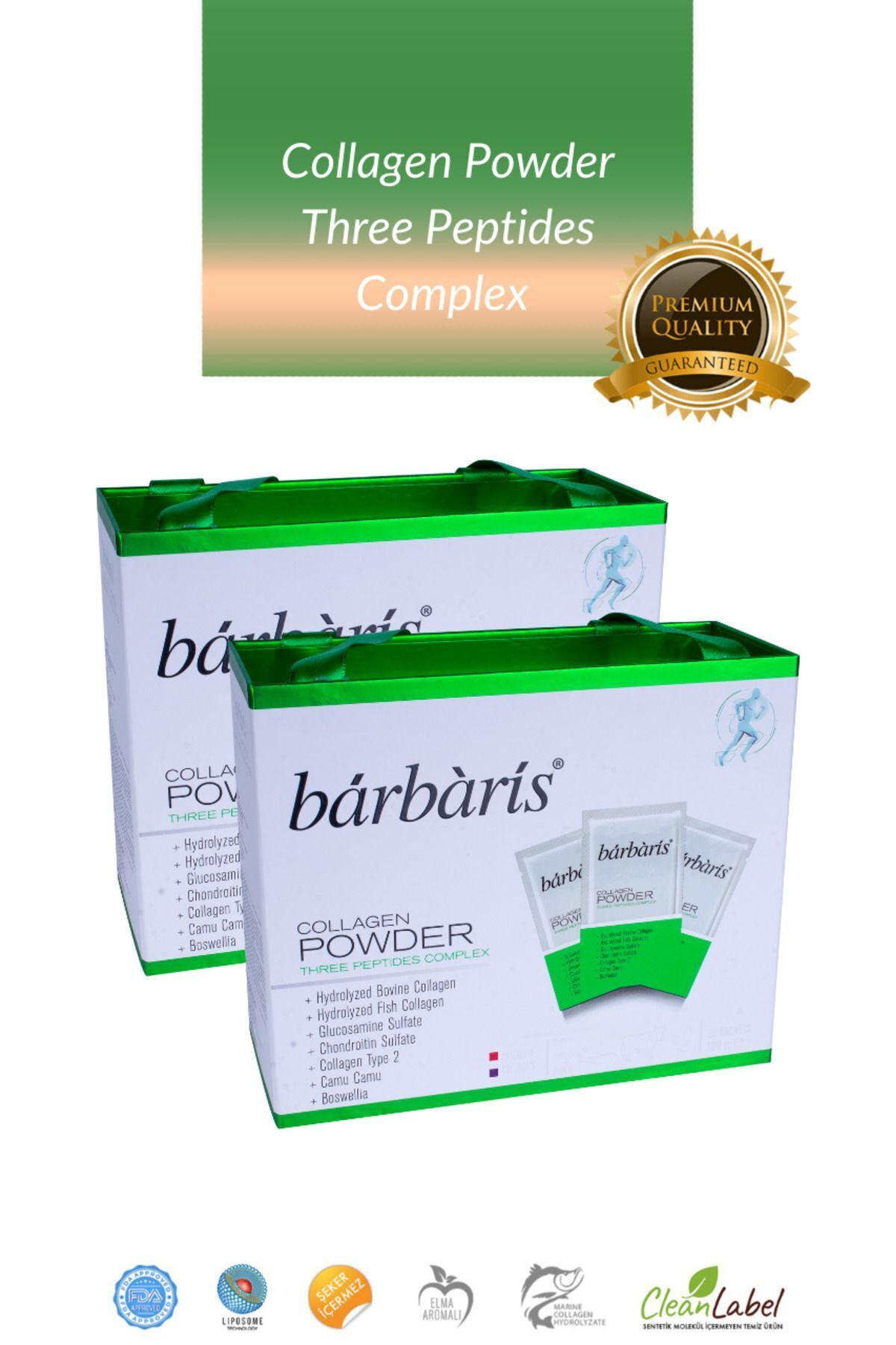 Kolajen Powder Three Peptides Complex 30*2 Paket (balık-sığır-tavuk) Tip 1-2-3 Eklem,kıkırdak,kemik