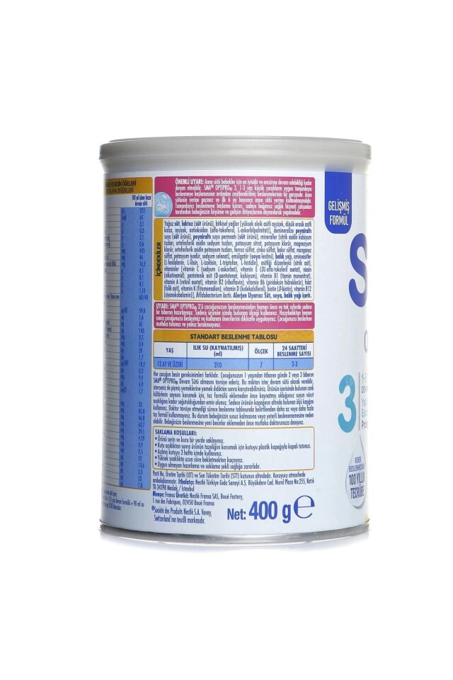 Optipro Probiyotik 3 Bebek Devam Sütü 1-3 Yaş 400gr