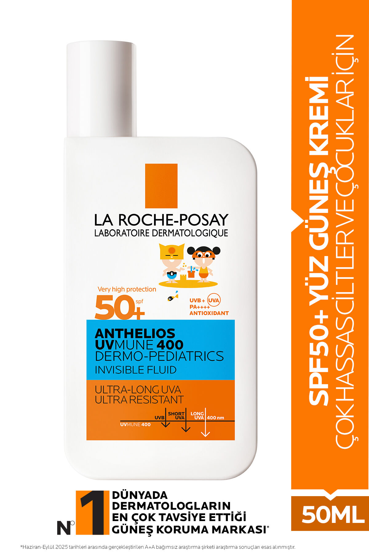 LA ROCHE POSAY ANTHELİOS DERMO PEDİATRİCS INVİSİBLE FLUİD SPF50  50 ML