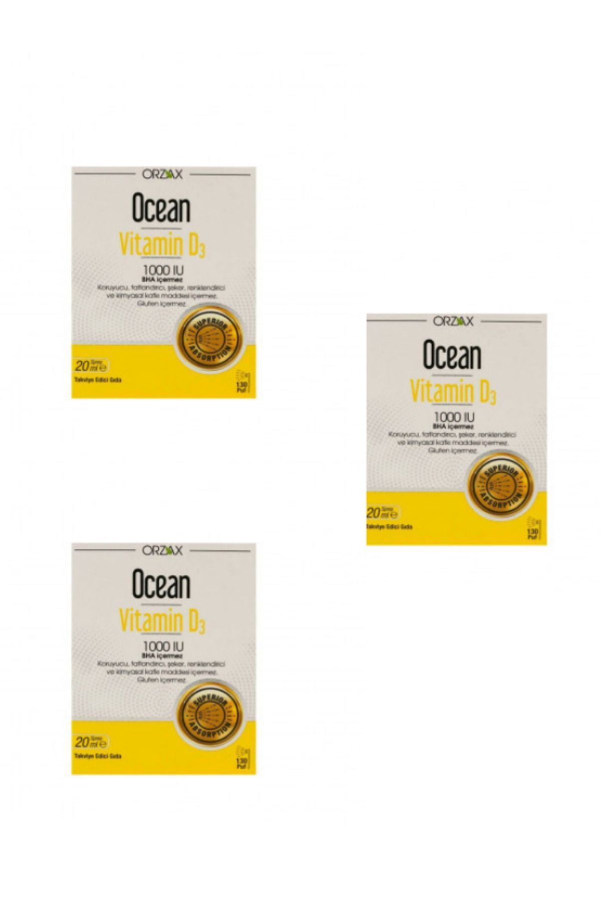 Vitamin D3 1000 IU Oral Sprey 20 ml 3 ADET