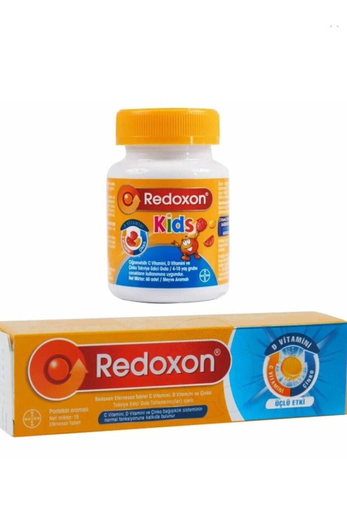 Redoxon Üçlü Etki Efervesan 15 Tablet   Kids 60 Çiğnenebilir