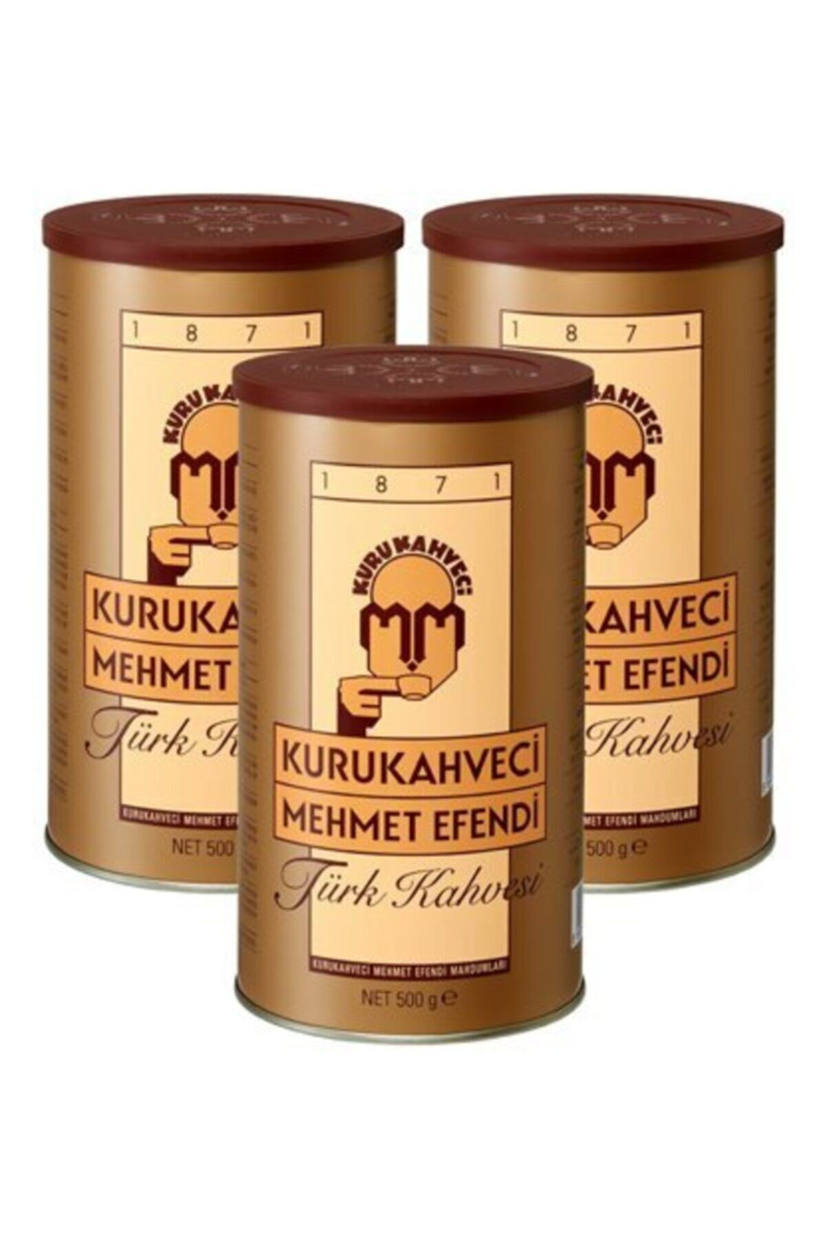 3'lü Paket Kurukahveci Mehmet Efendi Türk Kahvesi 500 Gr X 3 Kutu