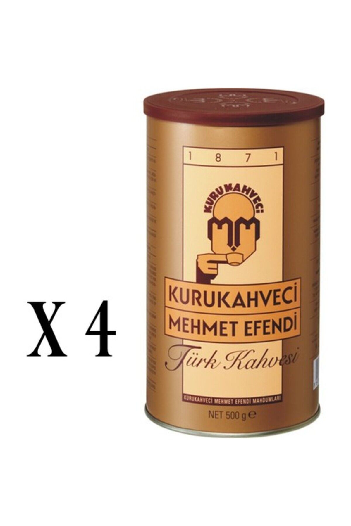 Kurukahveci Mehmet Efendi Türk Kahvesi 500 G Teneke Ambalaj X 4 Adet 8690627023500