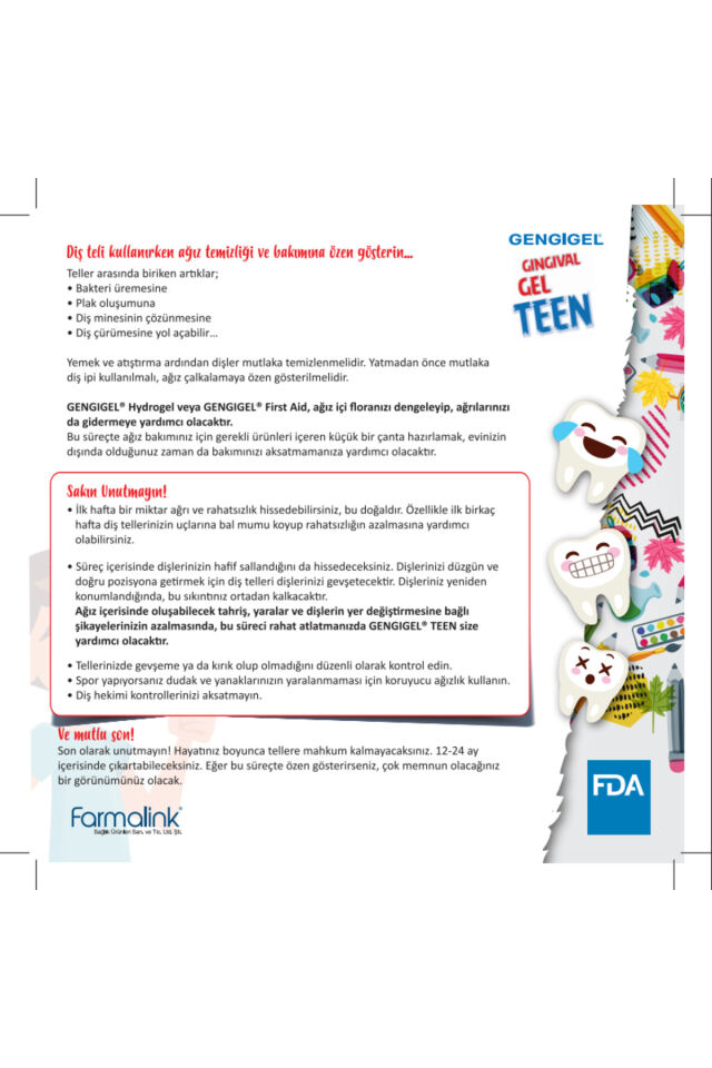Teen Jel Çocuk Hasar Görmüş Ağız Doku Jeli 15 ml