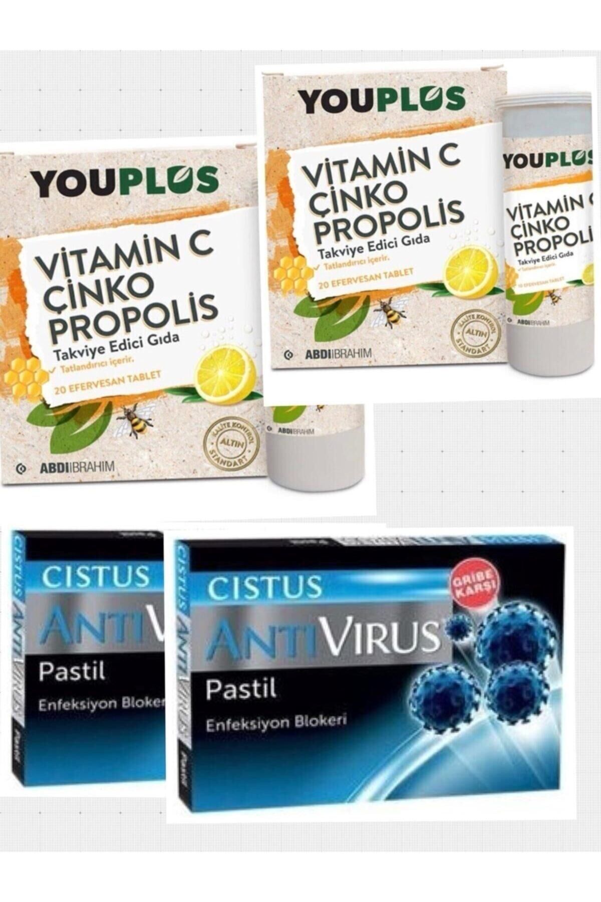 2 Adet Youplus Vitamin C Çinko Propolis Ve 2 Adet Cistus Antivirüs Pastil