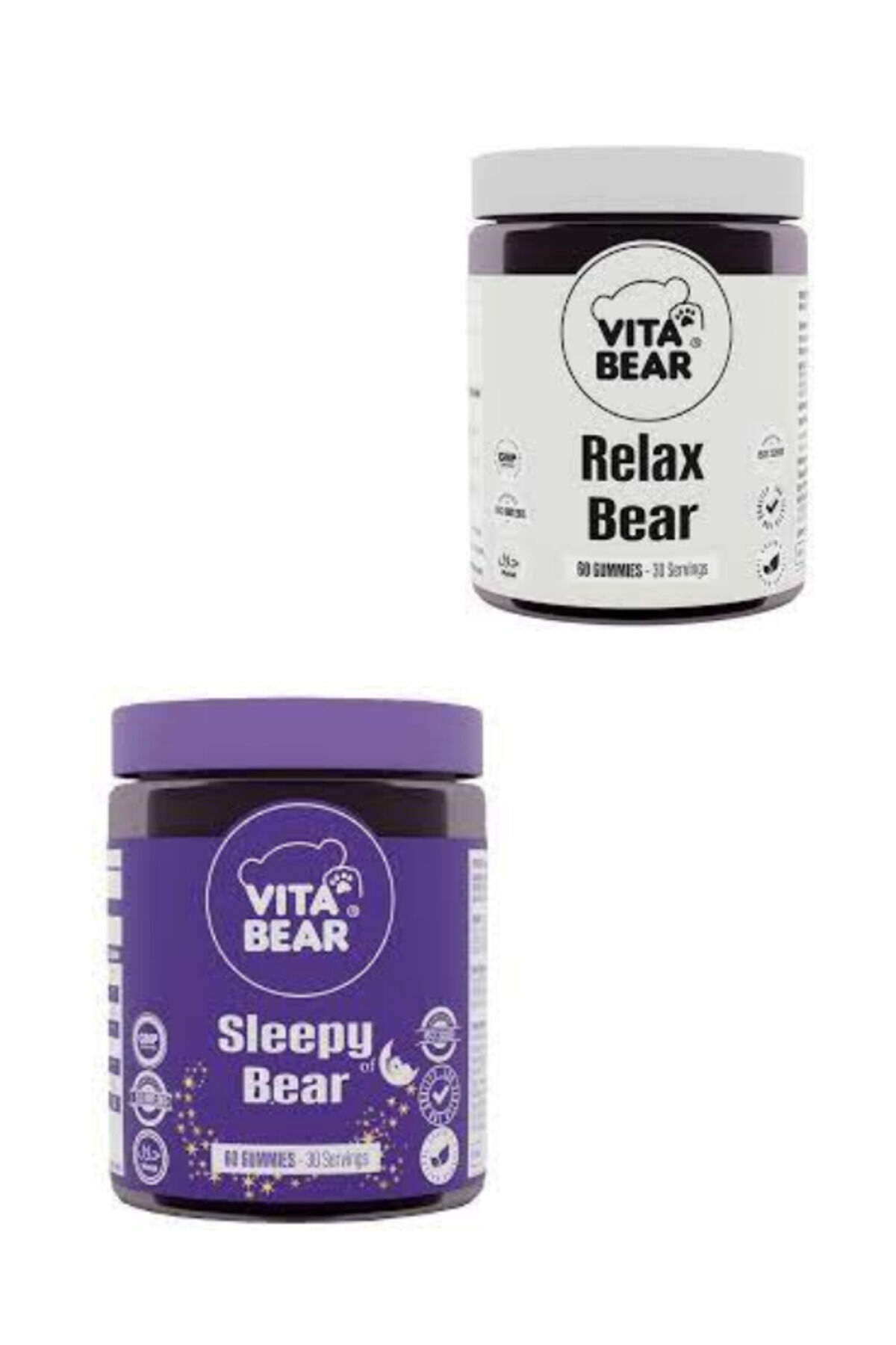 Vita Bear sleepy Bear 60 Gummy ve Relax Bear 60 Gummy 2'li