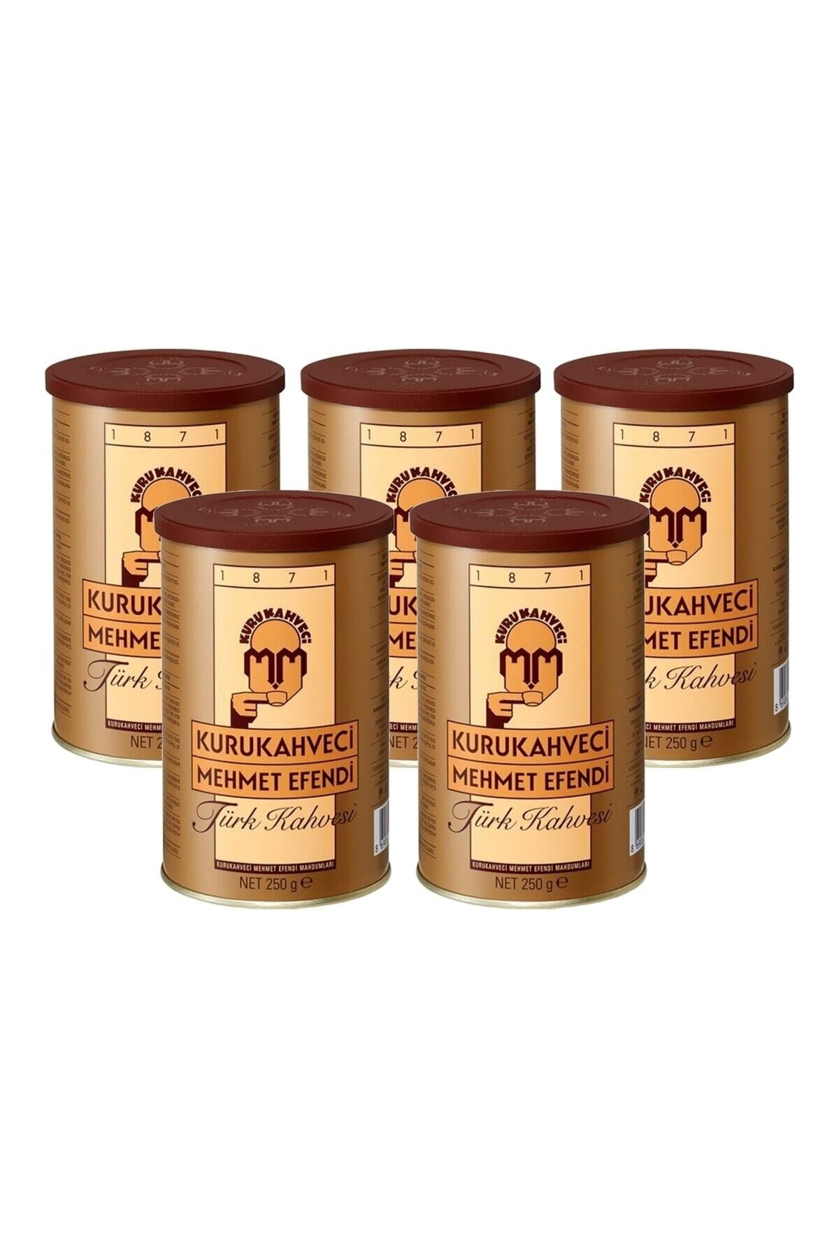 Kurukahveci Mehmet Efendi Türk Kahvesi 250 G Teneke Ambalaj X 5 Adet 8690627023401