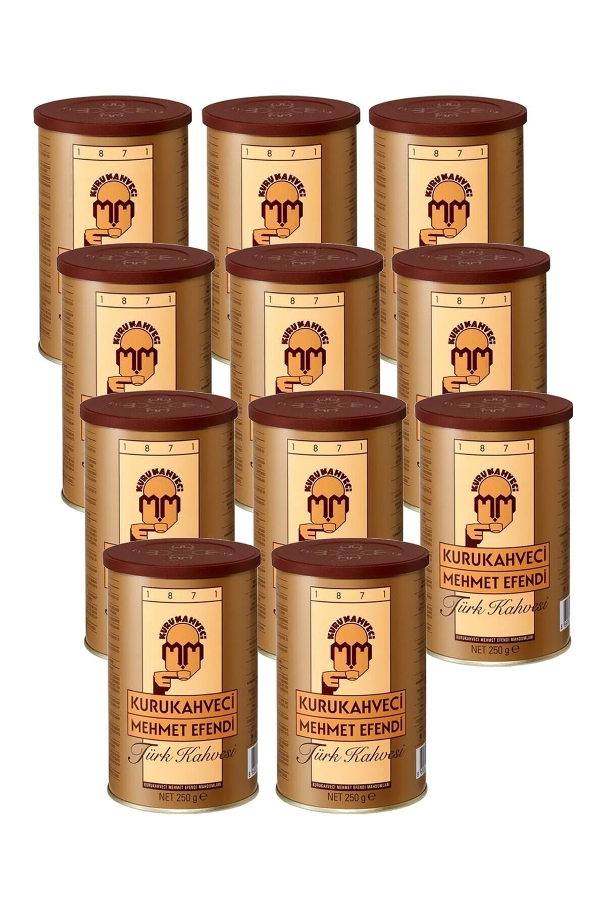 Kurukahveci Mehmet Efendi Türk Kahvesi 250 G Teneke Ambalaj X 11 Adet 8690627023401